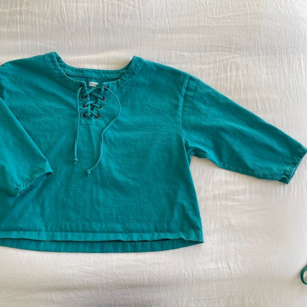 Lands End Teal Oversized Sweater (XXL)
